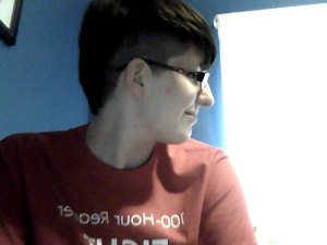 My face is turned to hide my tears.
